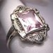 Antique Morganite Ring Vintage Art Deco Wedding Emerald