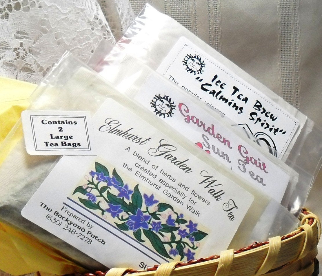 Sun Tea Iced Tea Gift Basket of Herb Blended Teas