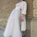 1950s Swing Coat - Off White Linen w. Acetate Lining, Rhinestone Button Details at Collar & Cuffs