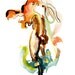 Figurative Art, Abstract Figure Painting, Surreal Art, Fashion Illustration, 6" x 6" - 07
