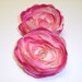 Set of Two Silk Ranunculus Flowers in Shades of Pink - Shabby Chic Style