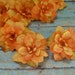 DISCONTINUED COLOR - 10 Delphinium Blossoms in Yellow Orange - 3 Inches - Artificial Flowers
