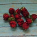 Silk Flowers - 12 Artificial Red Zinnia Buds - OOAK - Artificial Flowers