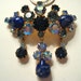 SALE Signed Austria-Vintage Blue-Green- Purple AB Rhinestone Pin with Dangling Jewel