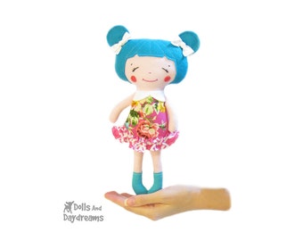Small Doll Sewing Pattern PDF Pocket Size Cute Stuffed Fabric Cloth Dolly Tutorial Little Sister