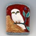 Owl and Moon Clay Tile Wall Hanging hand made ceramic art