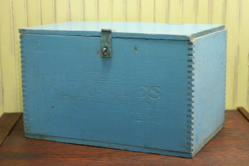 Antique Wood Gun Powder Box