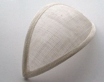 X5 Teardrop Sinamay Fascinator Base -Antique white