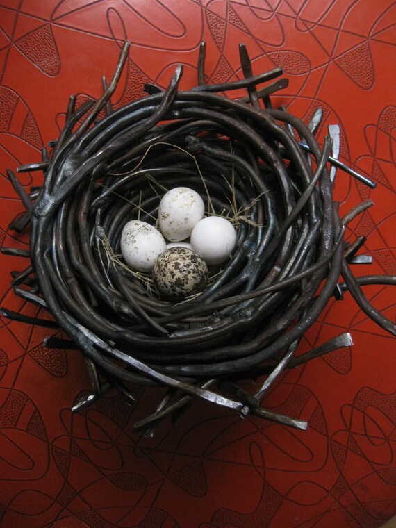 recycled metal bird's nest