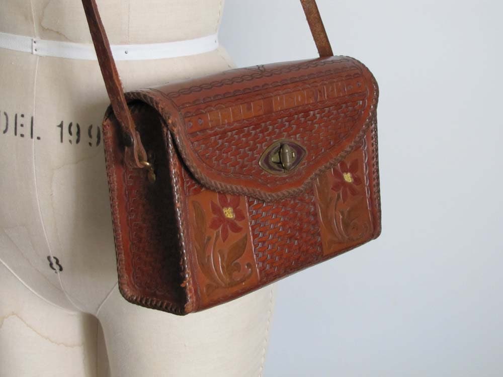 Vintage Stamped Leather Purse
