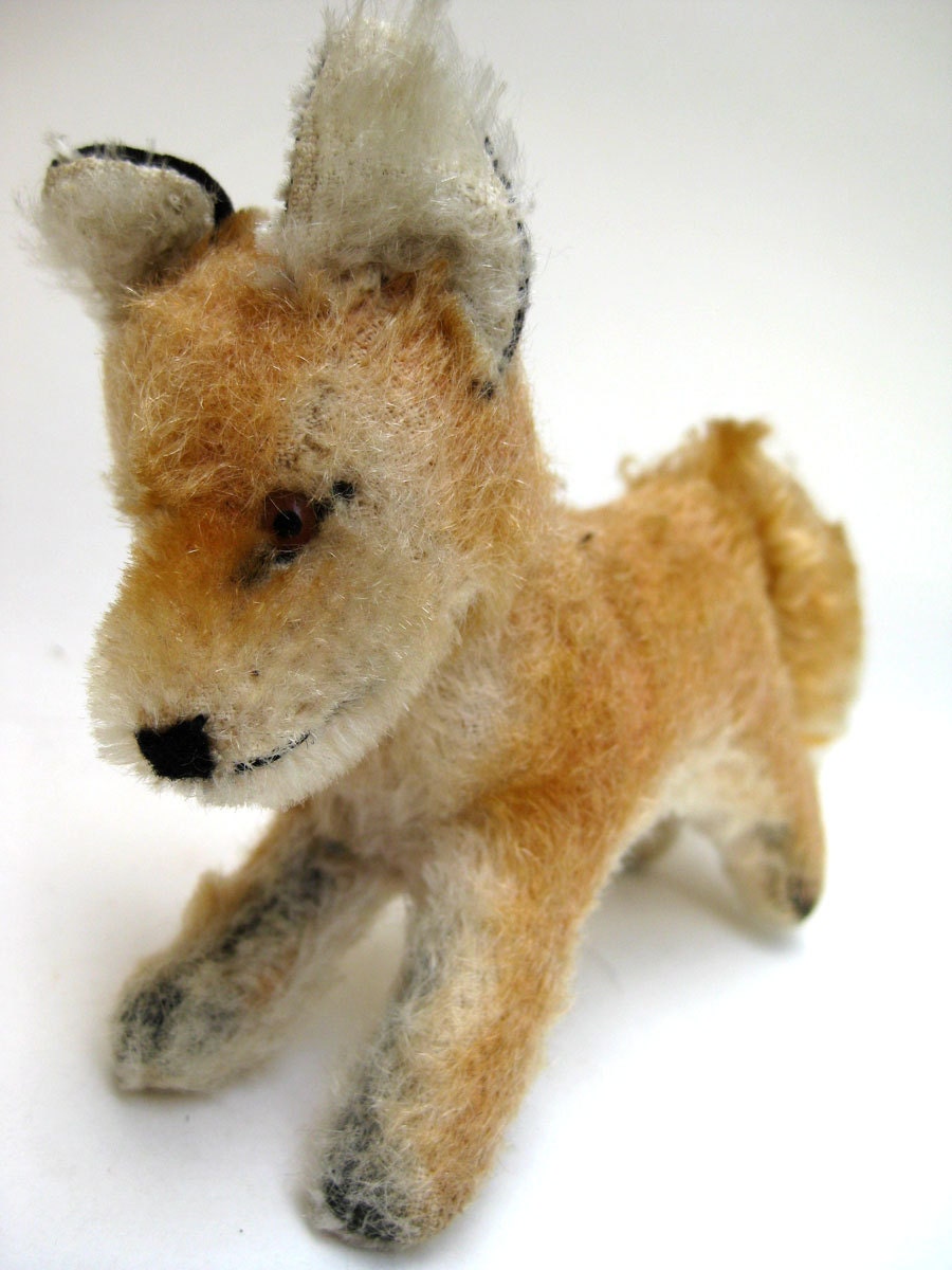 Rare Vintage Steiff Fox Mohair Stuffed Animal Toy Xorry