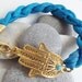 Hamsa - Hand of Fatima Turquoise Silk Bracelet