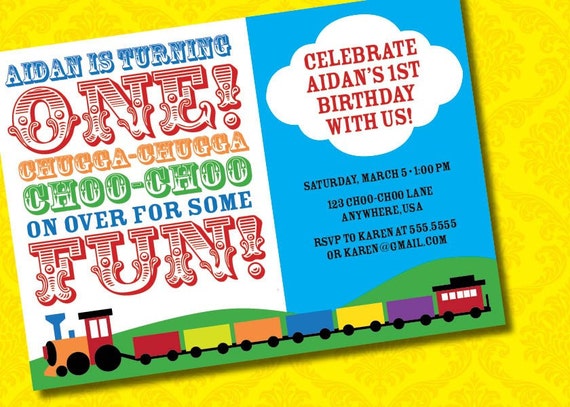 DIY Printable Chugga Chugga Choo Choo Train Birthday Invitation Il_570xn