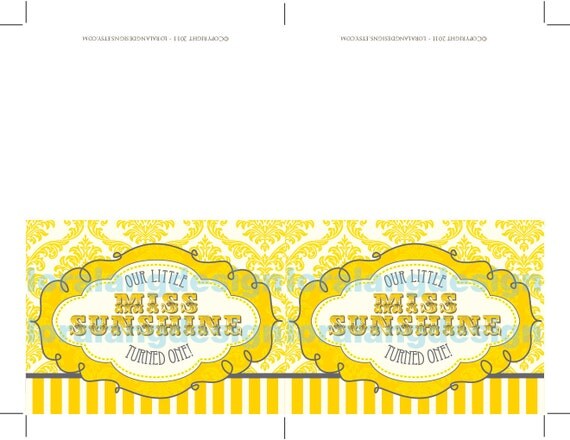 DIY Printable Little Miss Sunshine Thank You Cards Il_570xn