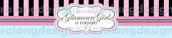 DIY Printable Vintage Glamour Girl Birthday Party Water Bottle Labels Il_570xn