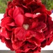 RED and GOLD peony flower hair clip - Very Full