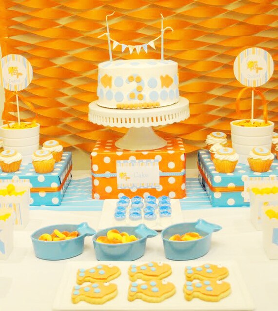 Goldfish Decorations for Birthday Party or Baby Shower - DIY Printable Decor by BeeAndDaisy - as seen on Amy Atlas - Instant Download Il_570xn