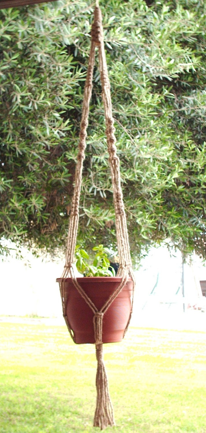Macrame Plant Hanger Natural Jute Vintage Style 58 inch