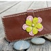 Hand Sewn Leather Women Wallet with Colorful Leather Flower