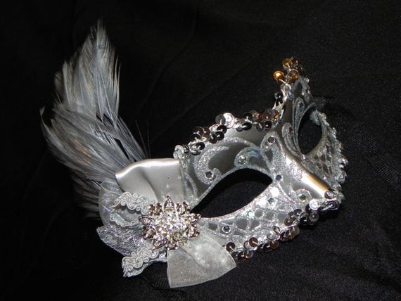 Silver Feather Masquerade Mask Made To Order