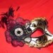 Black and Gold Venetian Feather Mask
