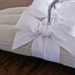 Infant or Petite Padded Hanger Set, Natural Linen Covers with White Cotton Organic Ribbon Accent (Set of 3)