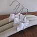 Natural Linen Padded Hangers with White Organic Cotton Ribbon Accent (Set of 3)