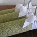 Infant Padded Hangers, Mint Scallop Jacquard Pattern with White Organic Satin Ribbon (Set of 3)