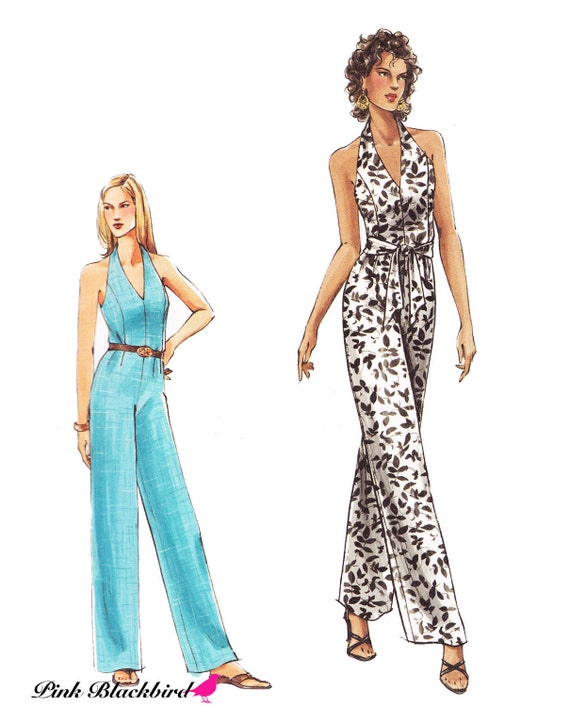 dress pattern boat neck Sewing Print Vogue Jumpsuit Out Sewing Pattern Pattern/ of UNCUT 7882