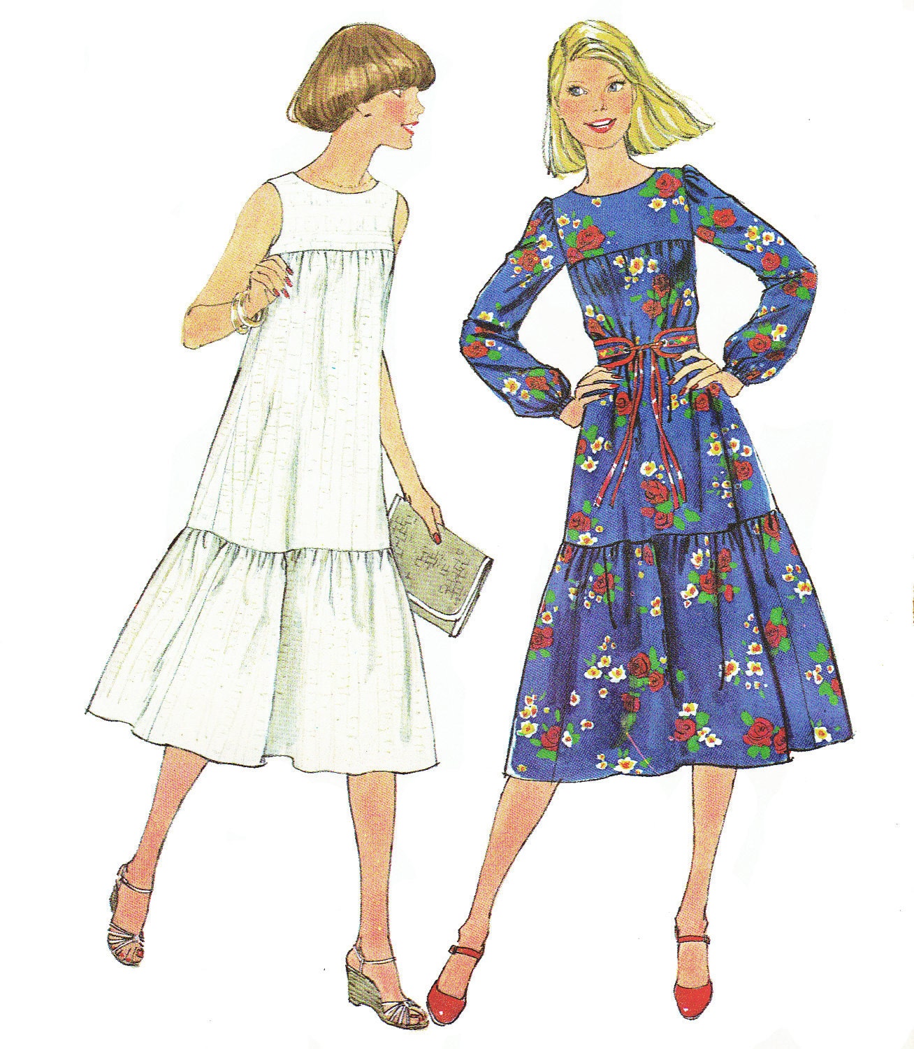 70s Dress Pattern/ Vintage Simplicity 70s Dress by pinkblackbird