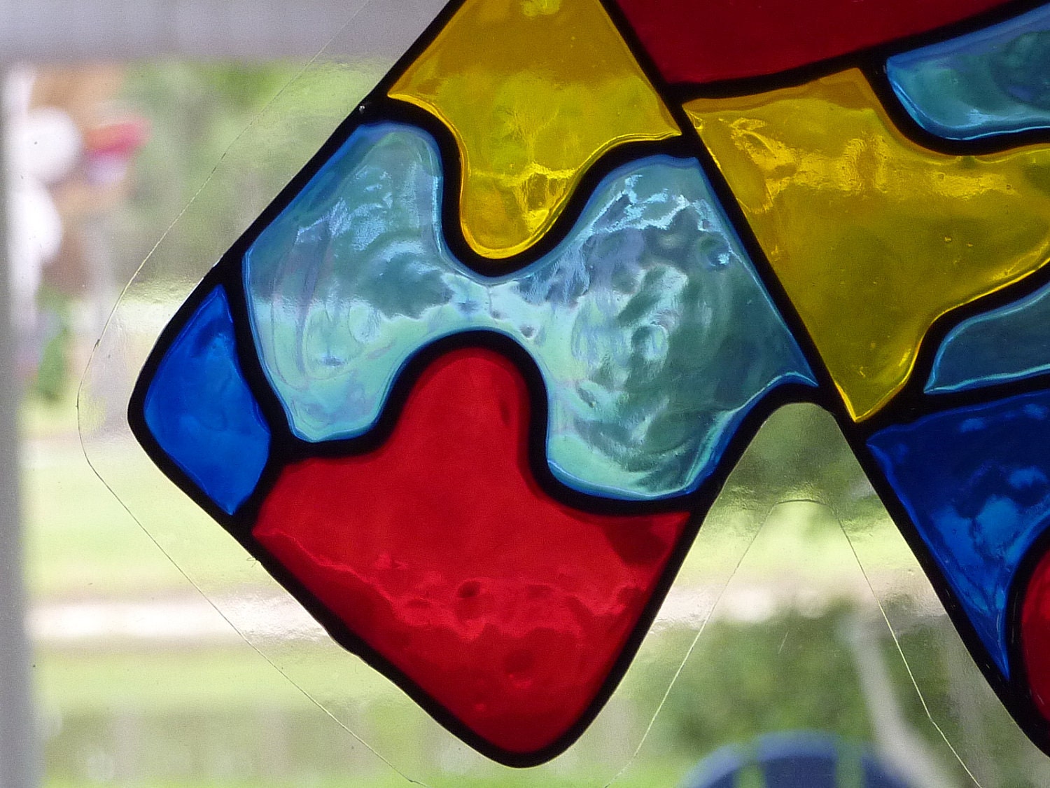 Awareness ribbonAutism window cling suncatcher faux stained