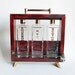 Vintage Barware Liquor Bottle Set in Lockable Wood Caddy