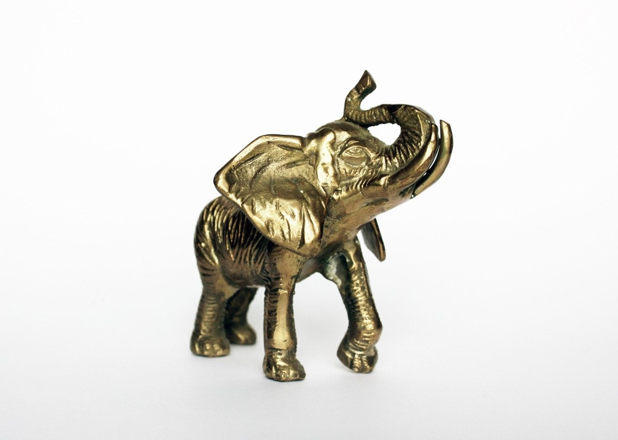 large brass elephant figurine