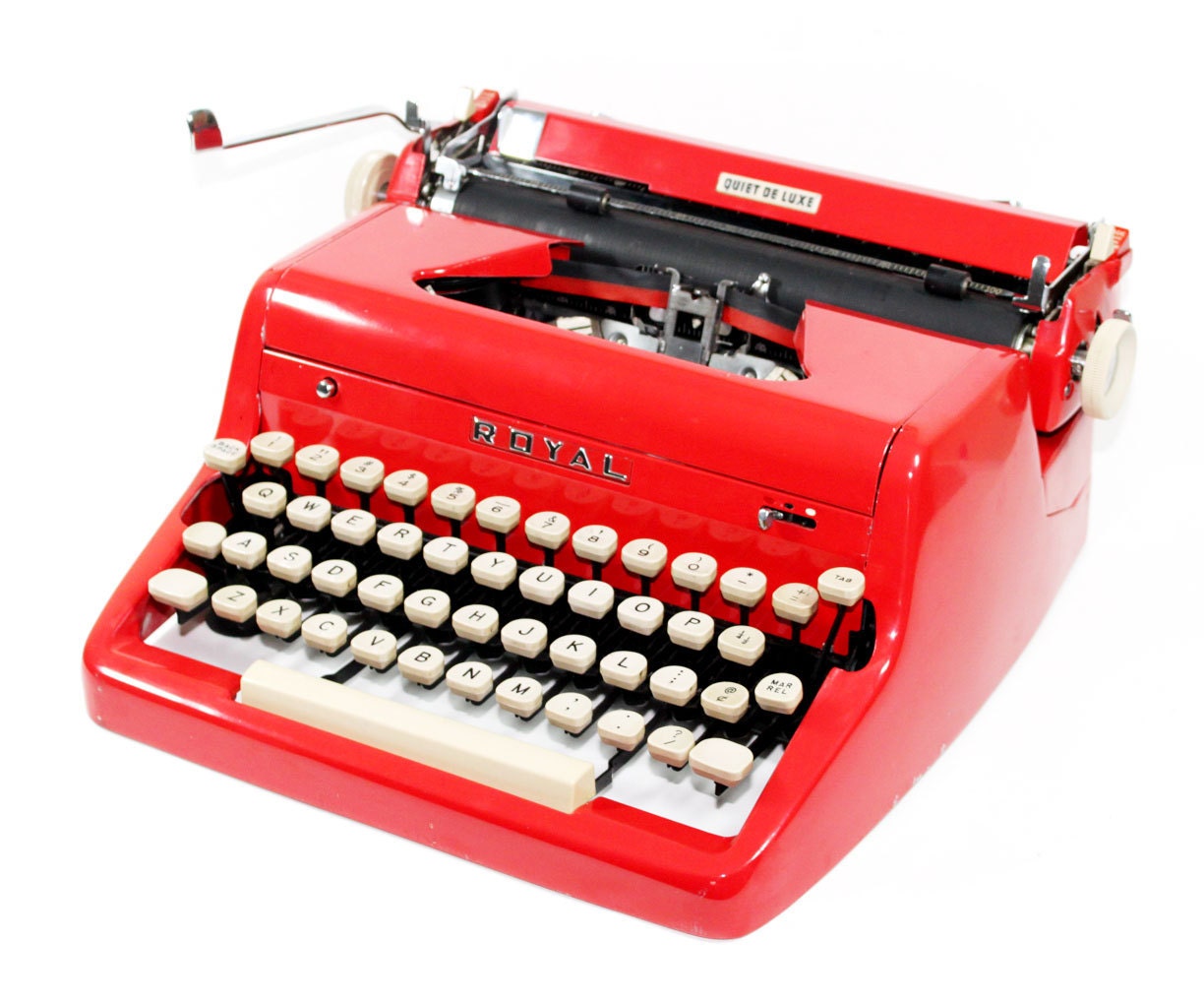 Vintage Royal Quiet DeLuxe Typewriter Cherry Red