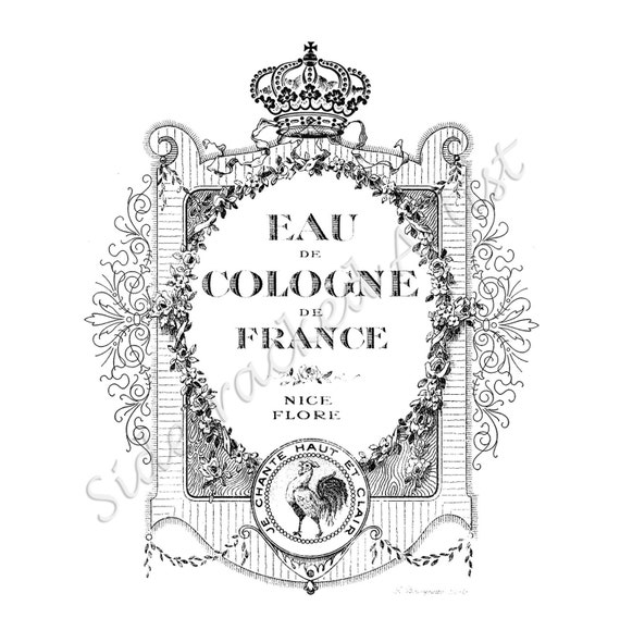 INSTANT Download Vintage French Perfume Label / DIGiTAL IMAGE