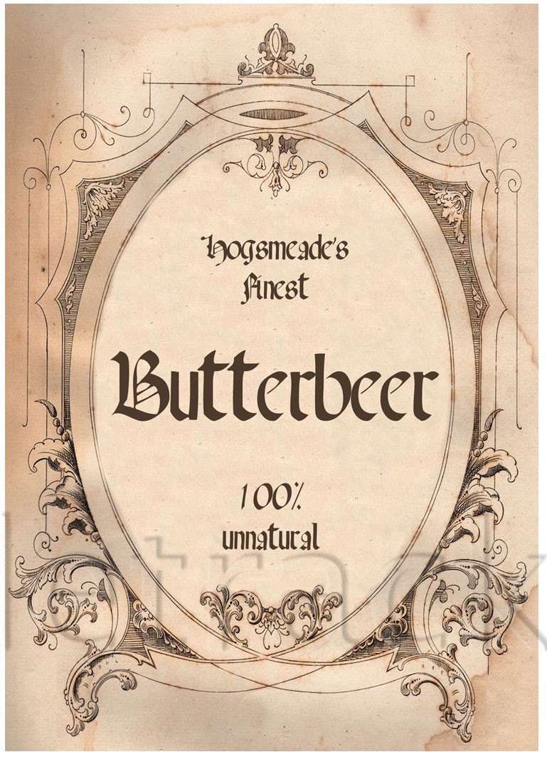 INSTANT DOWNLOAD Butterbeer Label Hang Tags DIGITAL Images