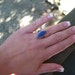 Vintage Sterling Silver and Lapis Ring 925 1980's Ladies Pointed Oval Blue Accessory