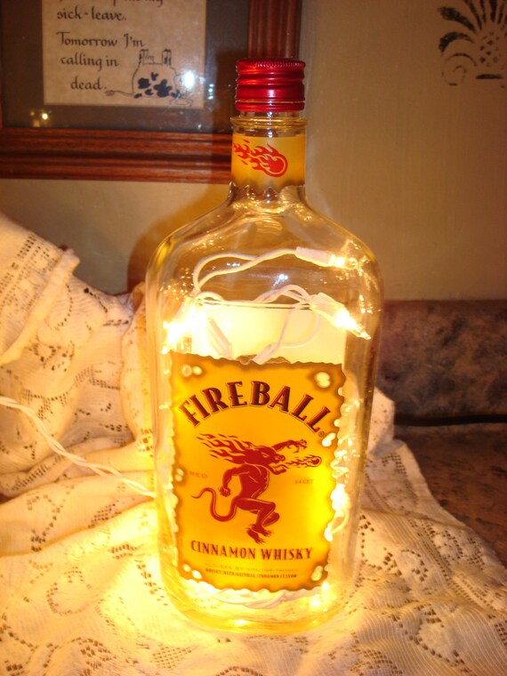 Fireball Cinnamon Whiskey Glass Bottle Light