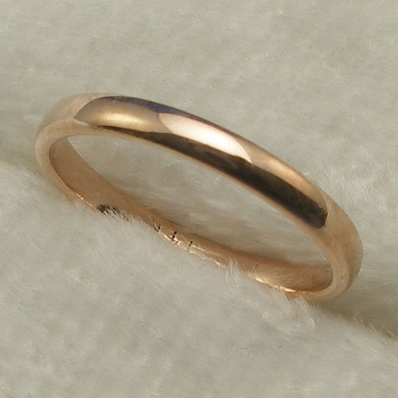 14k Rose Gold Baby Keepsake or Child Ring smooth polished