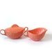 Vintage cream and sugar set - speckled coral melamine