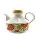 Brightly colored floral teapot, white orange & yellow