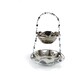Mid century two tier server - silver toned glass