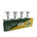 Vintage silver egg cups - set of four in original yellow green packaging