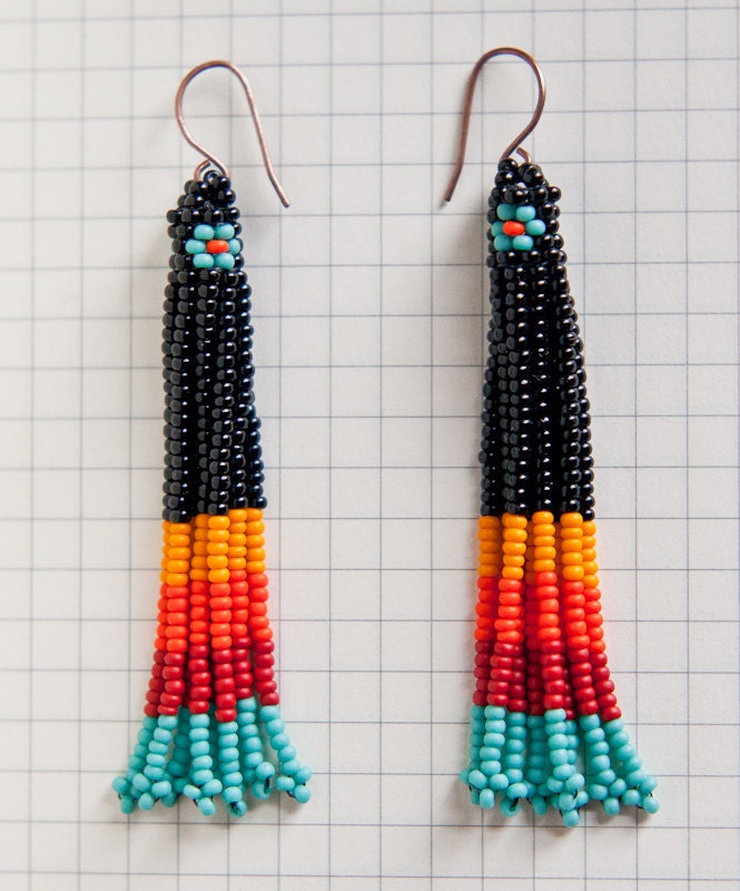 Native American Style Beaded Earrings