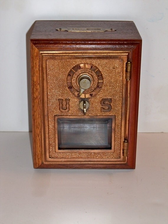  Bank 1908 Original USPS Post Office Mailbox Postal Door CoinBank