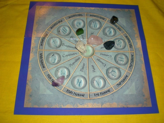 Crystal Reading Lithomancy Six Stone Astrological Board