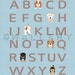 Dog alphabet nursery art for children. Typography alphabet