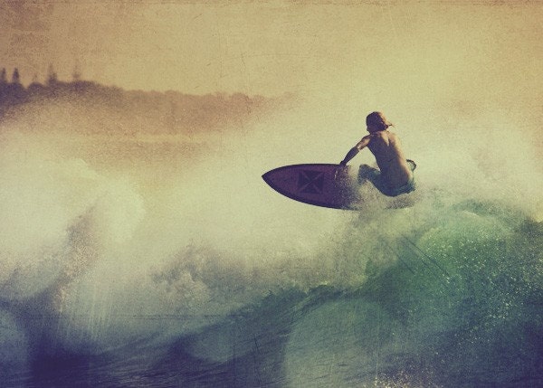 Items similar to Surfer surf photo wave surfing surfboard ...