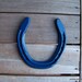 Lucky Old Worn Horse Shoe - Rustic Western, Game Room, Man Cave, Boy's Room Decor - Painted Royal Blue