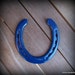 Lucky Old Worn Horse Shoe - Rustic Home, Western, Boy's Room, Game Room, Man Cave Decor - Painted Buckaroo Blue